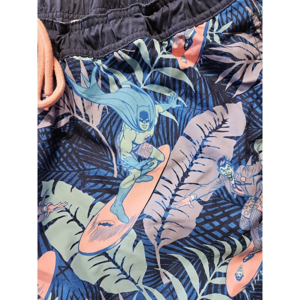 Batman Surf Swim Trunks Mens XL Tropical Joker Board‎ Shorts DC Comics Beach